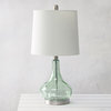 Elegant Designs 23.25" Dimpled Glass Table Lamp w White Shade Green/Gray Sage