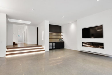 Inspiration for a modern family room remodel in Melbourne