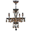 Gatsby 5-Light Chrome Finish and Amber Blown Glass Chandelier 16" D x 18" H Mini