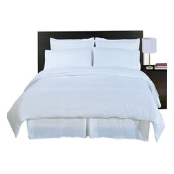 Royal Tradition - 600 Thread Count Cotton Solid Duvet Cover Set, White, Full/Queen - Duvet Covers And Duvet Sets