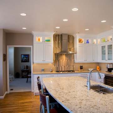 Linear Tile Designs For Behind Cooktop