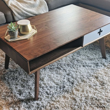 Coffee Table Plus - A solid walnut modern coffee table