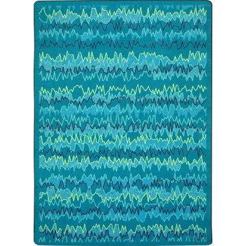 Kid Essentials Rug, Static Electricity, Teal, 5'4"x7'8"