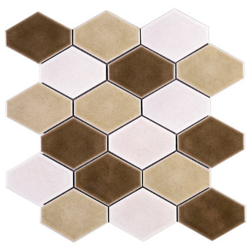 10.5"x11.25" Alaster Mosaic Tile Sheet, Brown
