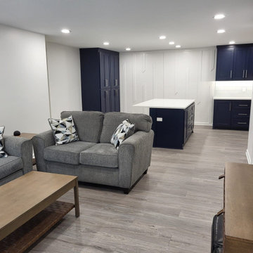 Modern Finished Basement with Full Kitchen in Gladstone
