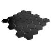 Gio Black Glossy 2" Hexagon Porcelain Mosaic Tile, Swatch Sample