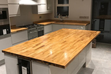 Modern Full Kitchen Refurbishment - Wood Countertop