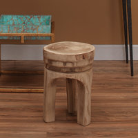 Mesa Wooden Stool, Natural Wood