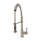 766 Spring Spout Kitchen Faucet, Brushed Nickel