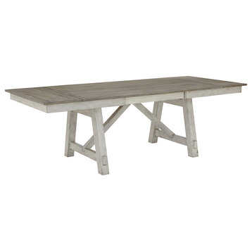 MT Pleasant Extendable Dining Table, Oyster White/Gray