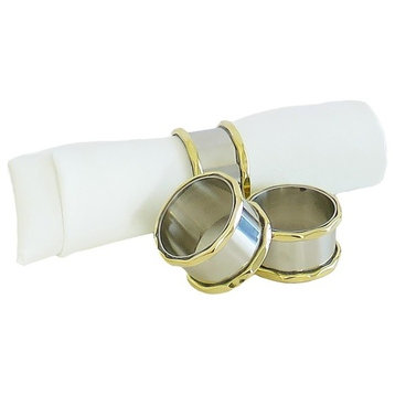 Multi-Tone Napkin Rings, Set of 4, 2"D