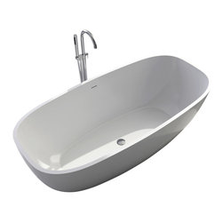 ADM Bathroom Design - ADM Oval Freestanding Bathtub, White, 70.8" - Bathtubs