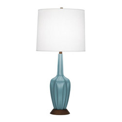 Robert Abbey Cecilia Table Lamp, Steel Blue Glazed - Table Lamps