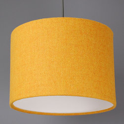 Harris Tweed Bright Mustard Yellow Lamp Shade - Lampshades