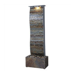 Curvature Slate Floor Fountain - Indoor Fountains