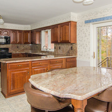 Crema Bordeaux Granite with Full Backsplash