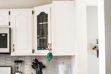 Cabinets and backsplash