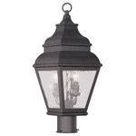 Livex Lighting - Exeter Outdoor Post Head, Bronze - Finished in bronze with clear water glass, this outdoor post lantern offers plenty of stylish illumination for your home's exterior.