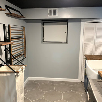 Basement and laundry room