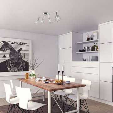Sansa 4-Light Track Lighting, Chrome, Frosted Glass Shade
