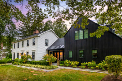 Transitional exterior home idea in Cleveland