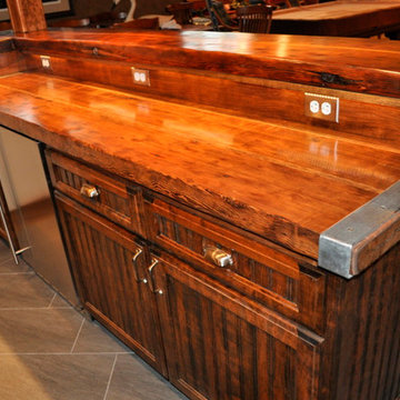 Built in nautical bar with Liberty ship hatch covers