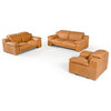 Adelle Italian Modern Cognac Leather Sofa Set