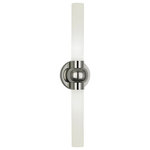 Robert Abbey - Robert Abbey C6900 Daphne - 23.75" 20W 2 LED Wall Sconce - Black/White  Shade Included: YeDaphne 23.75" 20W 2  Chrome White FrostedUL: Suitable for damp locations Energy Star Qualified: n/a ADA Certified: n/a  *Number of Lights: Lamp: 2-*Wattage:10w LED bulb(s) *Bulb Included:Yes *Bulb Type:LED *Finish Type:Chrome