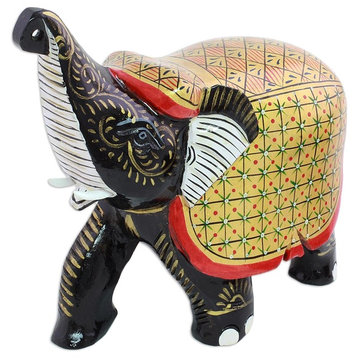 Elephant Fortune Wood Figurine