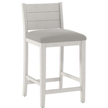 Hillsdale Fowler 26.75" Wood Transitional Counter Stool in Sea White/Gray