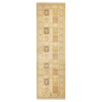 Mogul, One-of-a-Kind Hand-Knotted Runner Ivory, 3'1"x10'3"