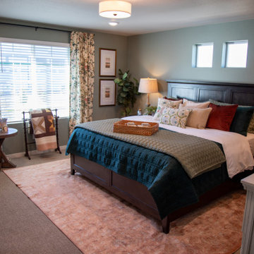 Cozy Cottage Primary Bedroom with Bering Bed in St. Jude Dream Home Denver 2025