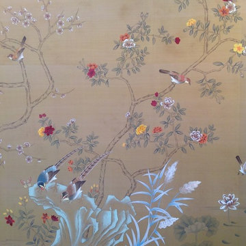 Oriental silk wallpaper in China-Details