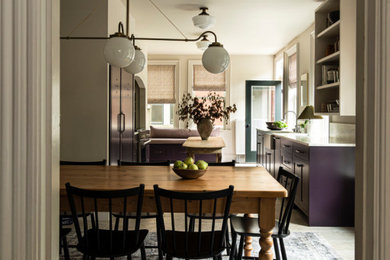 Example of a trendy dining room design in Portland Maine