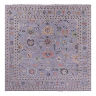 12' Square Turkish Oushak Handmade Wool Rug - Q13344, 11' 7