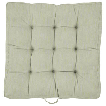 Sunbrella Outdoor Tufted Floor Pillow Single, Green, 24"Hx24"Wx5"D