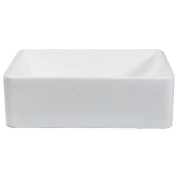 Fauceture Solid Surface White Stone Vessel Sink, Matte White