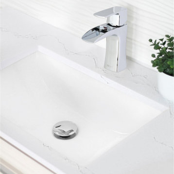 STYLISH 20" Porcelain Rectangular Undermount Bathroom Sink with Overflow