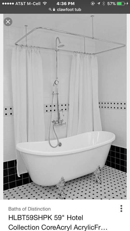 Do I Need A Clawfoot Tub Shower Curtain, Shower Curtain Frame Clawfoot Tub
