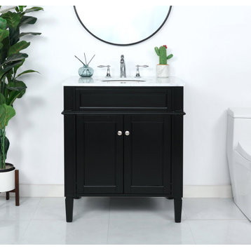 Elegant VF12530BK 30"Single Bathroom Vanity, Black