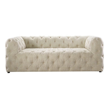 Curations 118" Loft Beige Linen Sofa