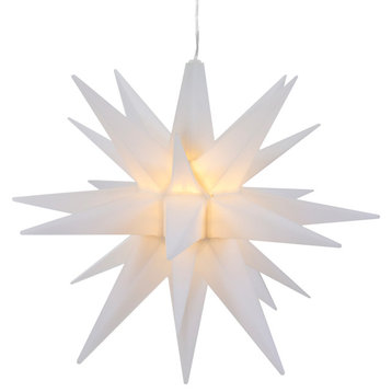 12" White LED Lighted Battery Operated Moravian Star Christmas Decoration