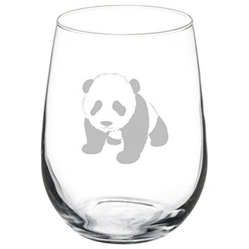 Wine Glass Goblet Baby Panda, 17 Oz Stemless