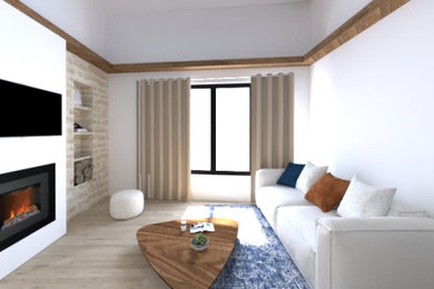Example of a mid-sized minimalist home design design in Paris