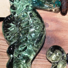 Seahorse glass ornament