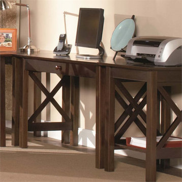 AFI Lexi Solid Wood Office Writing Desk with Elegant Felt Lined Drawer in Walnut