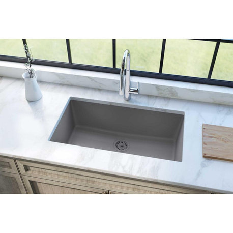 ELGRU13322GS0 Quartz Classic 33" x 18-7/16" Undermount Sink, Greystone