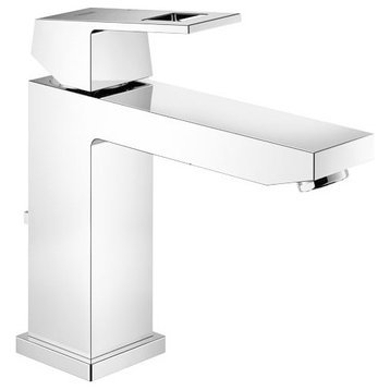 Grohe Eurocube Medium Bathroom Faucet With Arc, Swivel Spout, Starlight Chrome