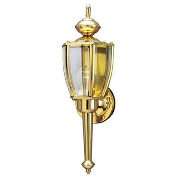 Westinghouse 6692400 18.5" Tall 1 Light Outdoor Lantern Wall - Polished Brass