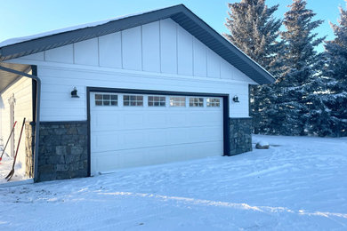 Example of a country garage design in Edmonton
